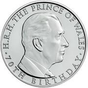 5 Pounds - Elizabeth II 5th portrait; Prince Charles 70th Birthday, United Kingdom, 2018 reverse image