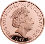 5 Pounds - Elizabeth II Prince Charles 70th Birthday; Gold Proof obverse image
