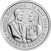 5 Pounds - Elizabeth II 5th portrait; Royal Wedding, United Kingdom, 2018 reverse image