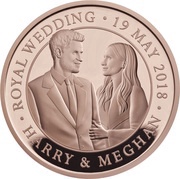 5 Pounds - Elizabeth II Royal Wedding; Gold Proof, United Kingdom, 2018 reverse image
