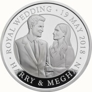 5 Pounds - Elizabeth II Royal Wedding; Silver Piedfort, United Kingdom, 2018 reverse image
