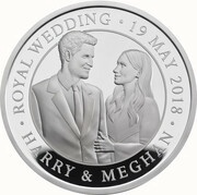 5 Pounds - Elizabeth II Royal Wedding; Silver Proof, United Kingdom, 2018 reverse image