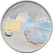 5 Pounds - Elizabeth II Tenby; Silver Proof, United Kingdom, 2018 reverse image