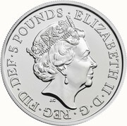 5 Pounds - Elizabeth II 5th portrait; Four Generations of Royalty obverse image