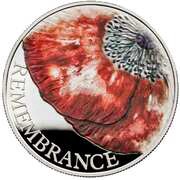 5 Pounds - Elizabeth II Remembrance Day 2018; Silver Proof, United Kingdom, 2018 reverse image