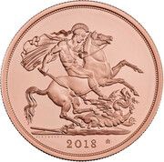 5 Sovereigns - Elizabeth II Sapphire Coronation, United Kingdom, 2018 reverse image