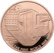 5 Pounds - Elizabeth II Tanks; Gold Proof, United Kingdom, 2018 reverse image