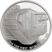 5 Pounds - Elizabeth II Tanks; Silver Proof, United Kingdom, 2018 reverse image