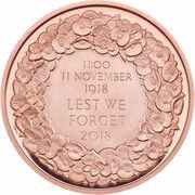 5 Pounds - Elizabeth II Remembrance Day; Gold Proof, United Kingdom, 2018 reverse image