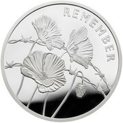 5 Pounds - Elizabeth II Poppies; Silver Proof, United Kingdom, 2018 reverse image