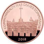 5 Pounds - Elizabeth II Commonwealth War Graves; Gold Proof, United Kingdom, 2018 reverse image