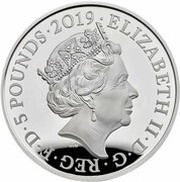 5 Pounds - Elizabeth II Legend of the Ravens; Silver Piedfort obverse image