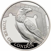 5 Pounds - Elizabeth II Legend of the Ravens; Silver Piedfort, United Kingdom, 2019 reverse image