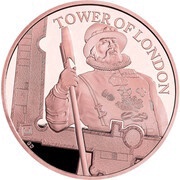 5 Pounds - Elizabeth II Yeoman Warders; Gold Proof, United Kingdom, 2019 reverse image