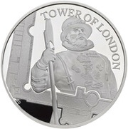 5 Pounds - Elizabeth II Yeoman Warders; Silver Piedfort, United Kingdom, 2019 reverse image