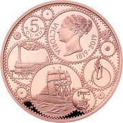 5 Pounds - Elizabeth II Queen Victoria; Gold Proof, United Kingdom, 2019 reverse image
