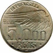 5000 Réis Santos Dumont, Brazil, 1936-1938 reverse image