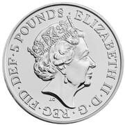 5 Pounds - Elizabeth II 5th portrait; Falcon of the Plantagenets obverse image