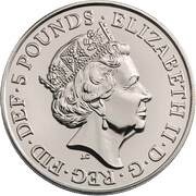 5 Pounds - Elizabeth II 5th portrait; Yale of Beaufort obverse image