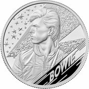 5 Pounds - Elizabeth II David Bowie; Silver Proof, United Kingdom, 2020 reverse image