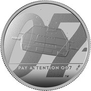 5 Pounds - Elizabeth II James Bond - II; Silver Proof, United Kingdom, 2020 reverse image