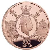 5 Pounds - Elizabeth II King George III; Gold Proof, United Kingdom, 2020 reverse image