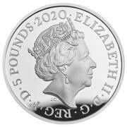 5 Pounds - Elizabeth II King George III; Silver Proof obverse image