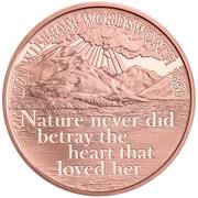 5 Pounds - Elizabeth II William Wordsworth; Gold Proof, United Kingdom, 2020 reverse image