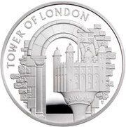 5 Pounds - Elizabeth II The White Tower; Silver Piedfort, United Kingdom, 2020 reverse image