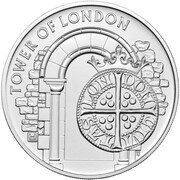5 Pounds - Elizabeth II 5th portrait; The Royal Mint, United Kingdom, 2020 reverse image