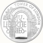 5 Pounds - Elizabeth II The Infamous Prison; Silver Piedfort, United Kingdom, 2020 reverse image