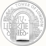 5 Pounds - Elizabeth II The Infamous Prison; Silver Proof, United Kingdom, 2020 reverse image