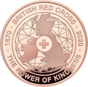 5 Pounds - Elizabeth II British Red Cross; Gold Proof, United Kingdom, 2020 reverse image