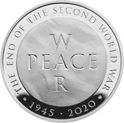 5 Pounds - Elizabeth II World War II; Silver Piedfort, United Kingdom, 2020 reverse image