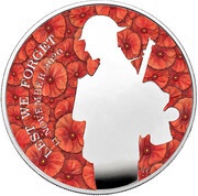 5 Pounds - Elizabeth II Remembrance Day; Silver Piedfort, United Kingdom, 2020 reverse image