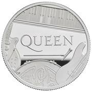 5 Pounds - Elizabeth II The band Queen; Silver Proof, United Kingdom, 2020 reverse image