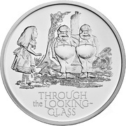 5 Pounds - Elizabeth II 5th portrait; Alice Through the Looking Glass, United Kingdom, 2021 reverse image