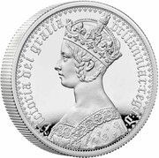 5 Pounds - Elizabeth II Gothic Crown Portrait; Silver Proof, United Kingdom, 2021 reverse image