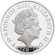 5 Pounds - Elizabeth II Gothic Crown Quartered Arms; Silver Proof obverse image