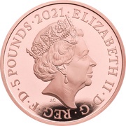 5 Pounds - Elizabeth II Queen's 95th Birthday; Gold Proof obverse image