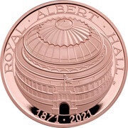 5 Pounds - Elizabeth II Royal Albert Hall; Gold Proof, United Kingdom, 2021 reverse image