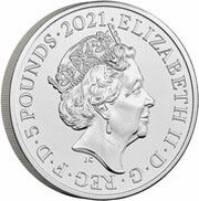 5 Pounds - Elizabeth II 5th portrait; Remembrance Day 2021 obverse image