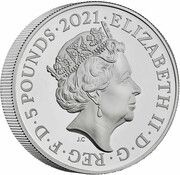 5 Pounds - Elizabeth II Remembrance Day 2021; Silver Piedfort obverse image