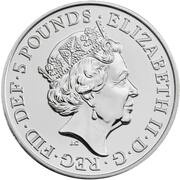 5 Pounds - Elizabeth II 5th portrait; White Greyhound of Richmond obverse image