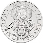 5 Pounds - Elizabeth II 5th portrait; Griffin of Edward III, United Kingdom, 2021 reverse image