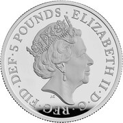 5 Pounds - Elizabeth II White Horse of Hanover; Silver Proof obverse image