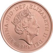 5 Sovereigns - Elizabeth II 5th portrait; Queen's 95th Birthday obverse image