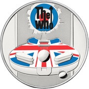 5 Pounds - Elizabeth II 5th portrait; The Who, United Kingdom, 2021 reverse image