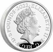 5 Pounds - Elizabeth II James I; Silver Proof obverse image