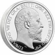 5 Pounds - Elizabeth II Edward VII; Silver Proof, United Kingdom, 2022 reverse image